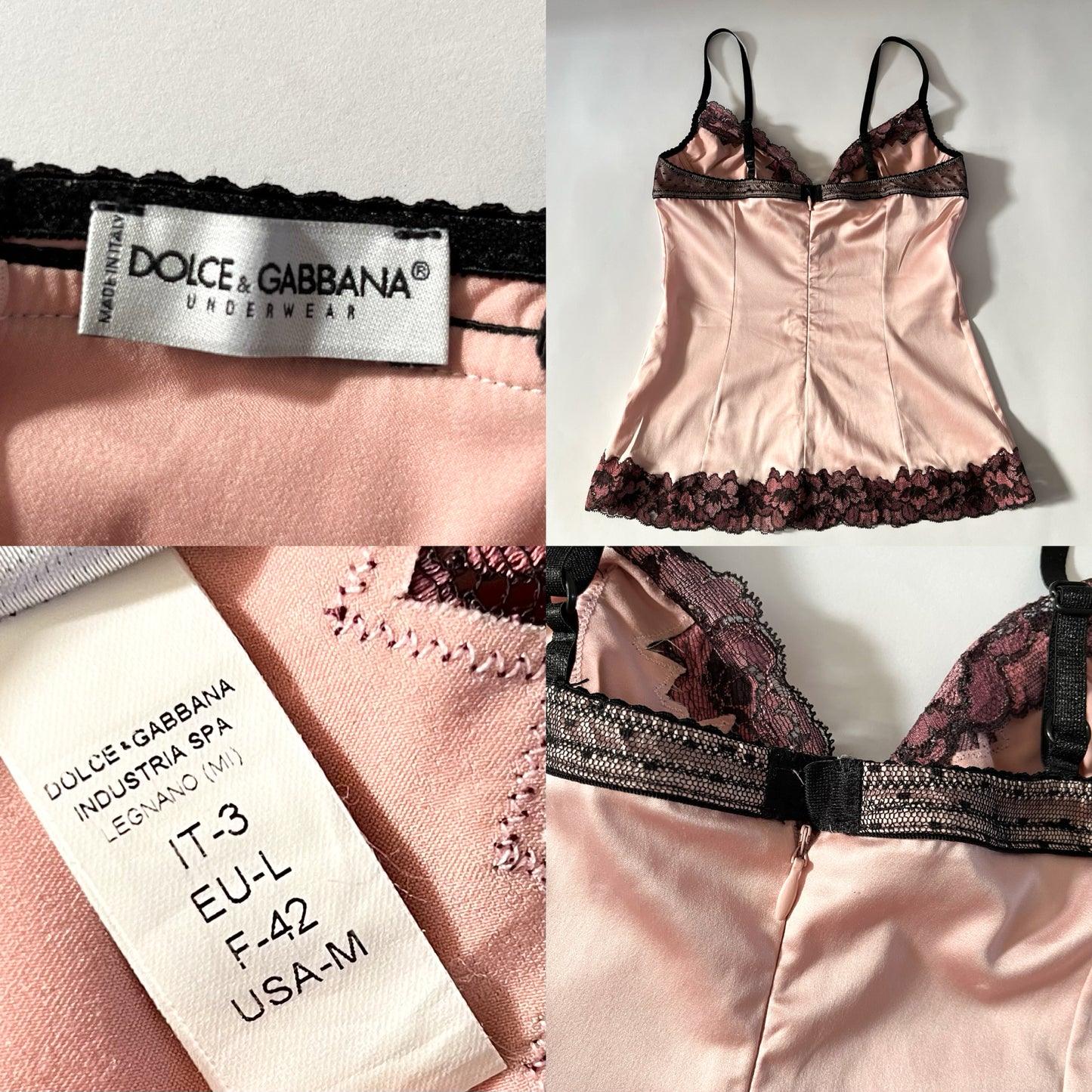 Dolce & Gabbana Satin Lace Top Rose (M)