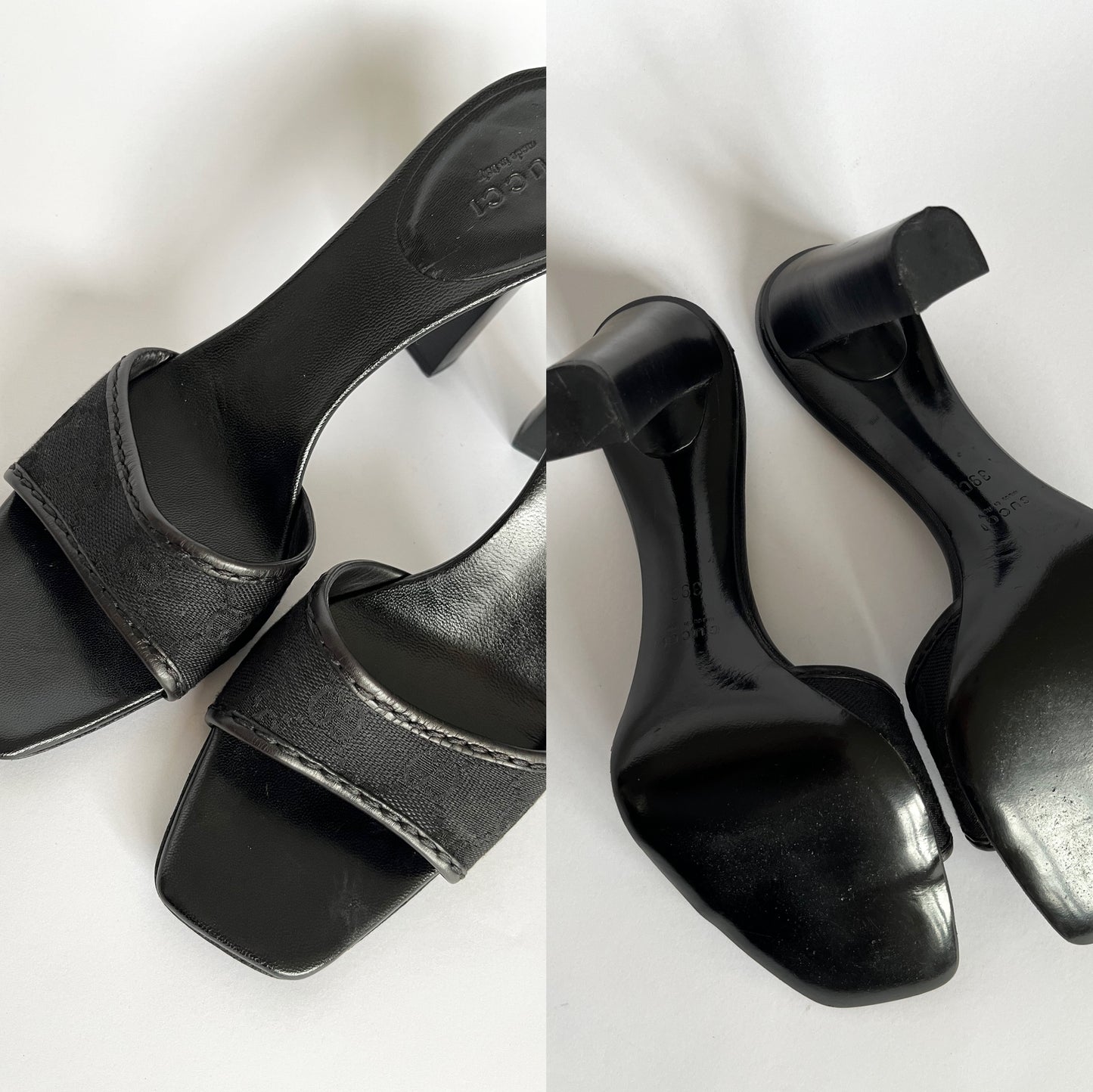 Gucci GG Monogram Canvas Heels Black (39 EU)