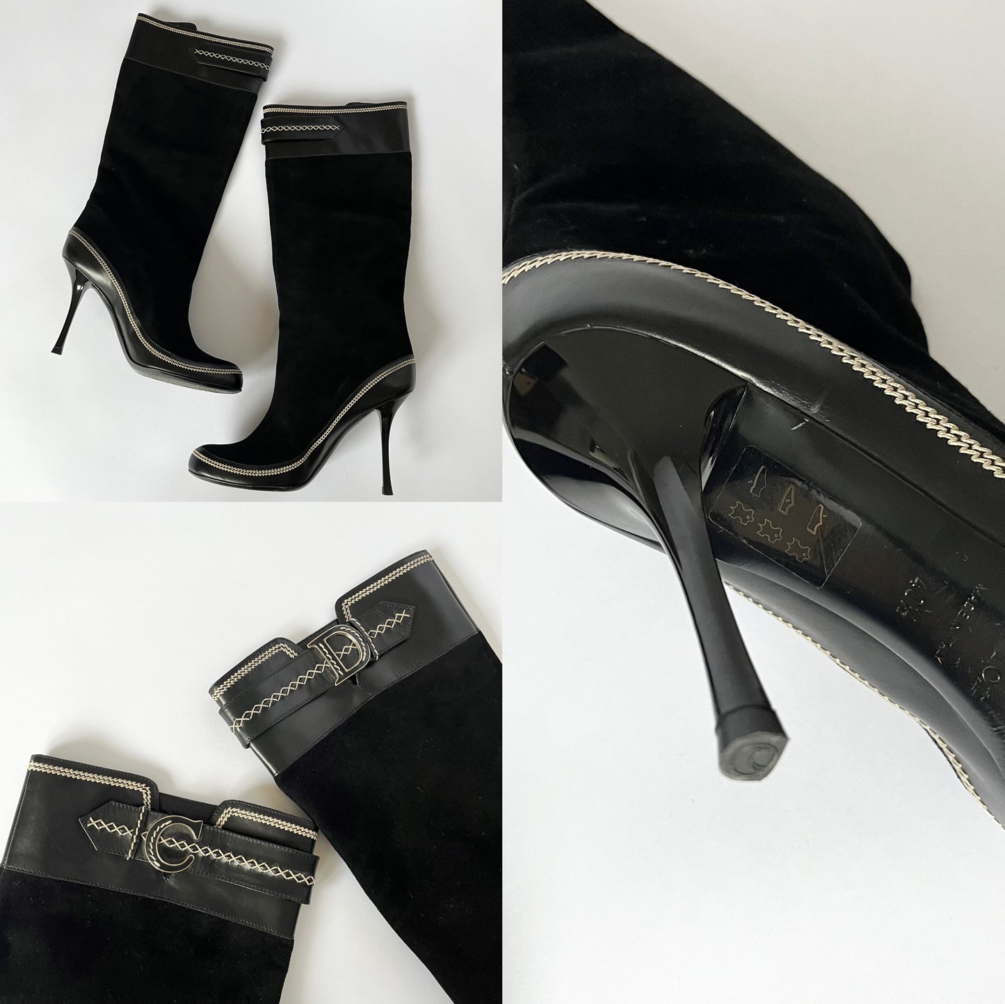 Dior Suede Boots CD Application Black (40.5 EU)