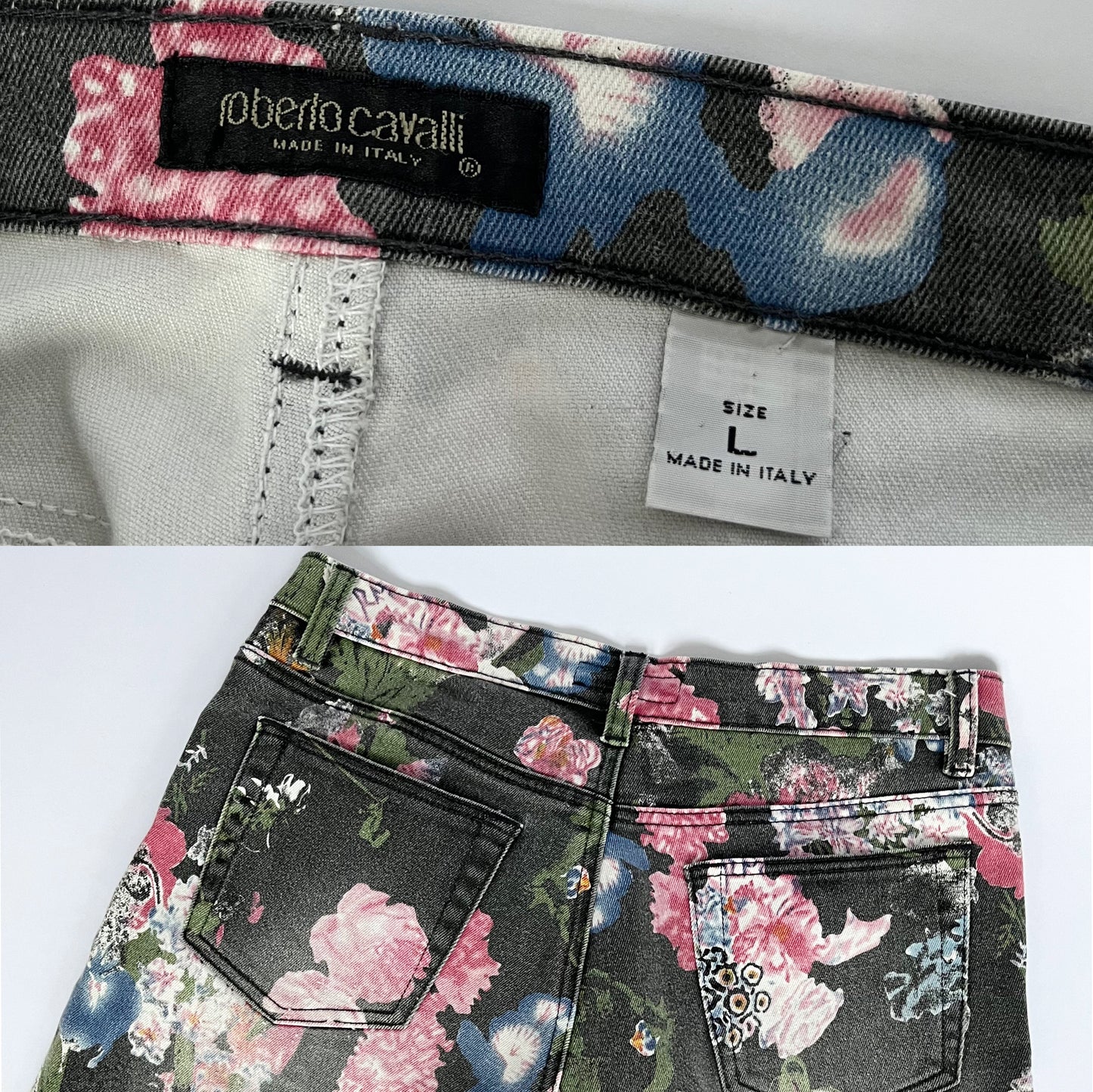 Roberto Cavalli Flower Print Jeans Carrie Bradshaw (L)