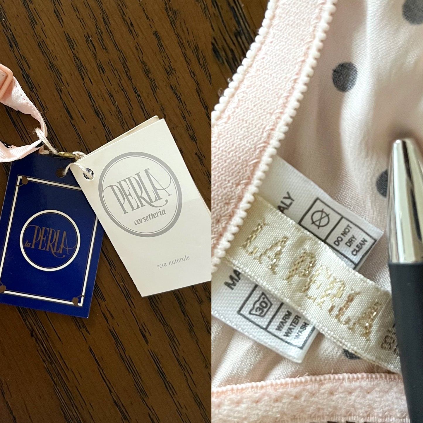 La Perla Polka Dot Silk Bra Rose (XS)