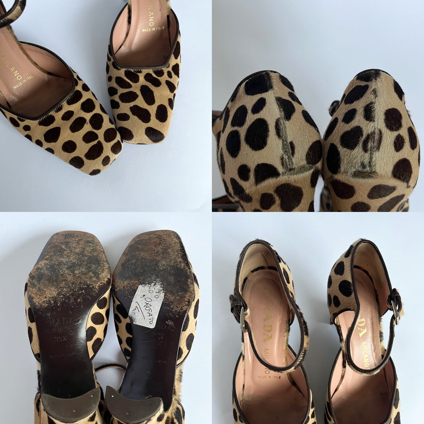 Prada Pony Mary Jane Pumps With Animal Print (39.5 EU)