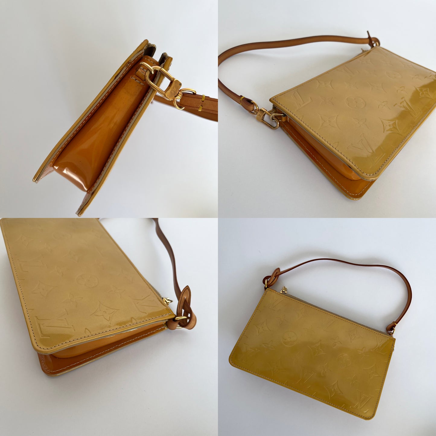 Louis Vuitton Lexington Monogram Vernis Pochette Yellow