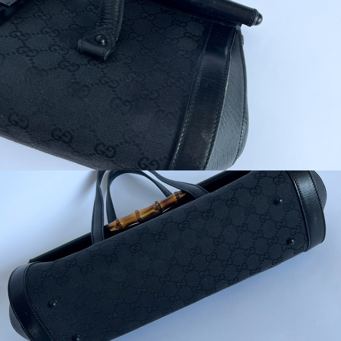 Gucci Bamboo Bullet Monogram Bag Black
