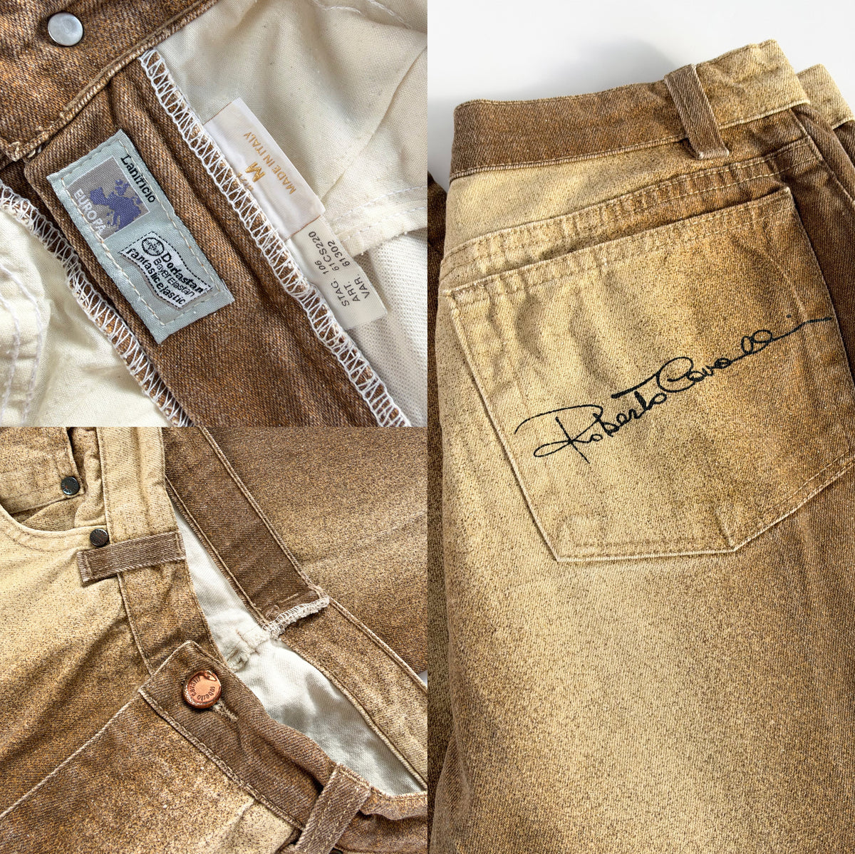 Roberto Cavalli Brown Ombré Glitter Pants (XS)
