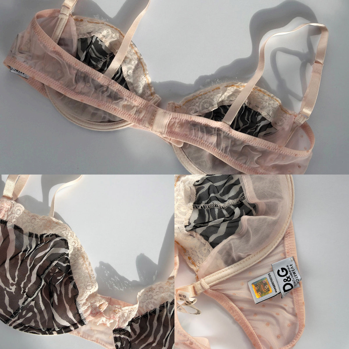 Dolce & Gabbana Zebra Mesh Bra (85 B)