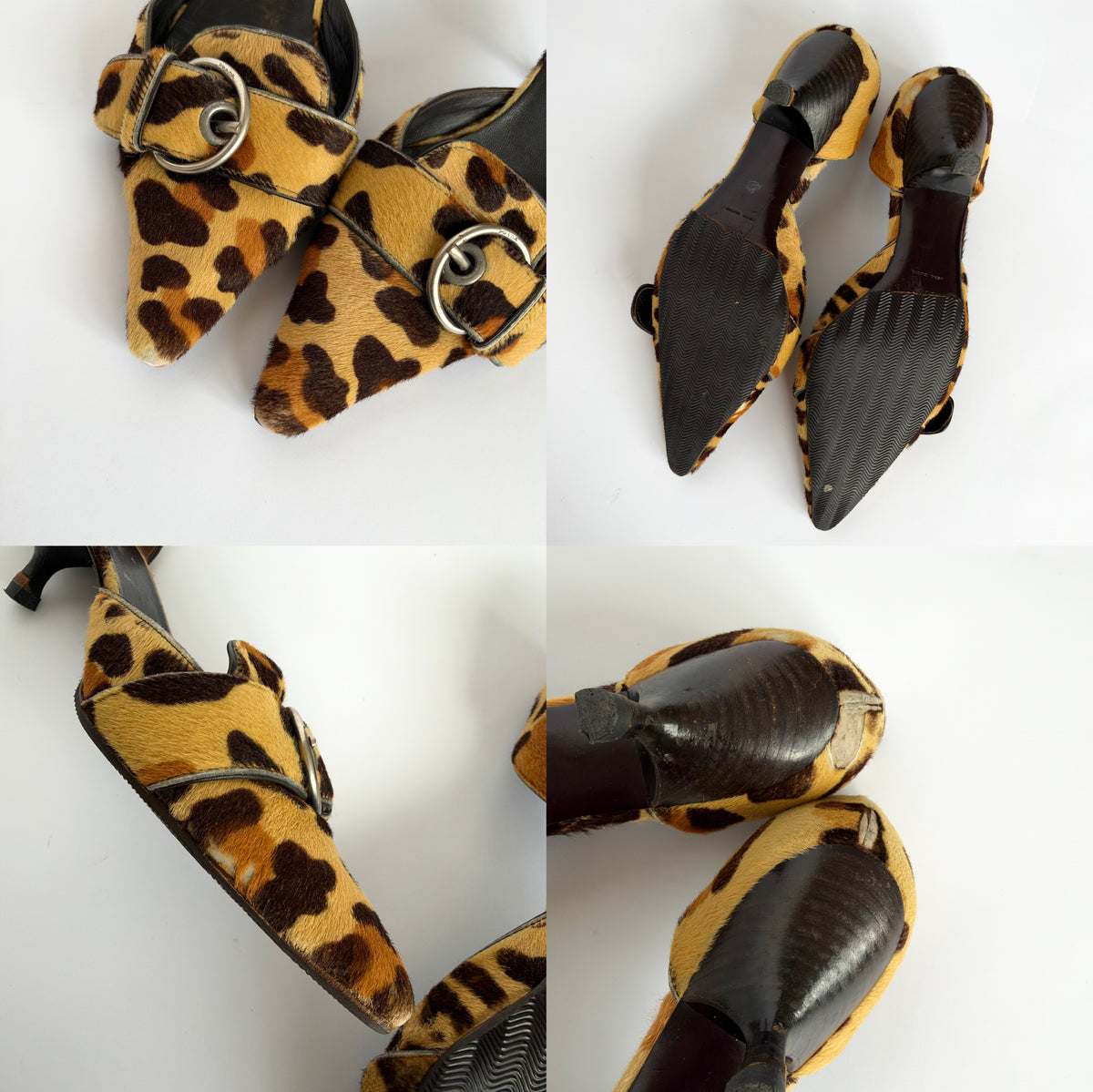 Prada Leopard Print Pony Kitten Heels (38.5 EU)