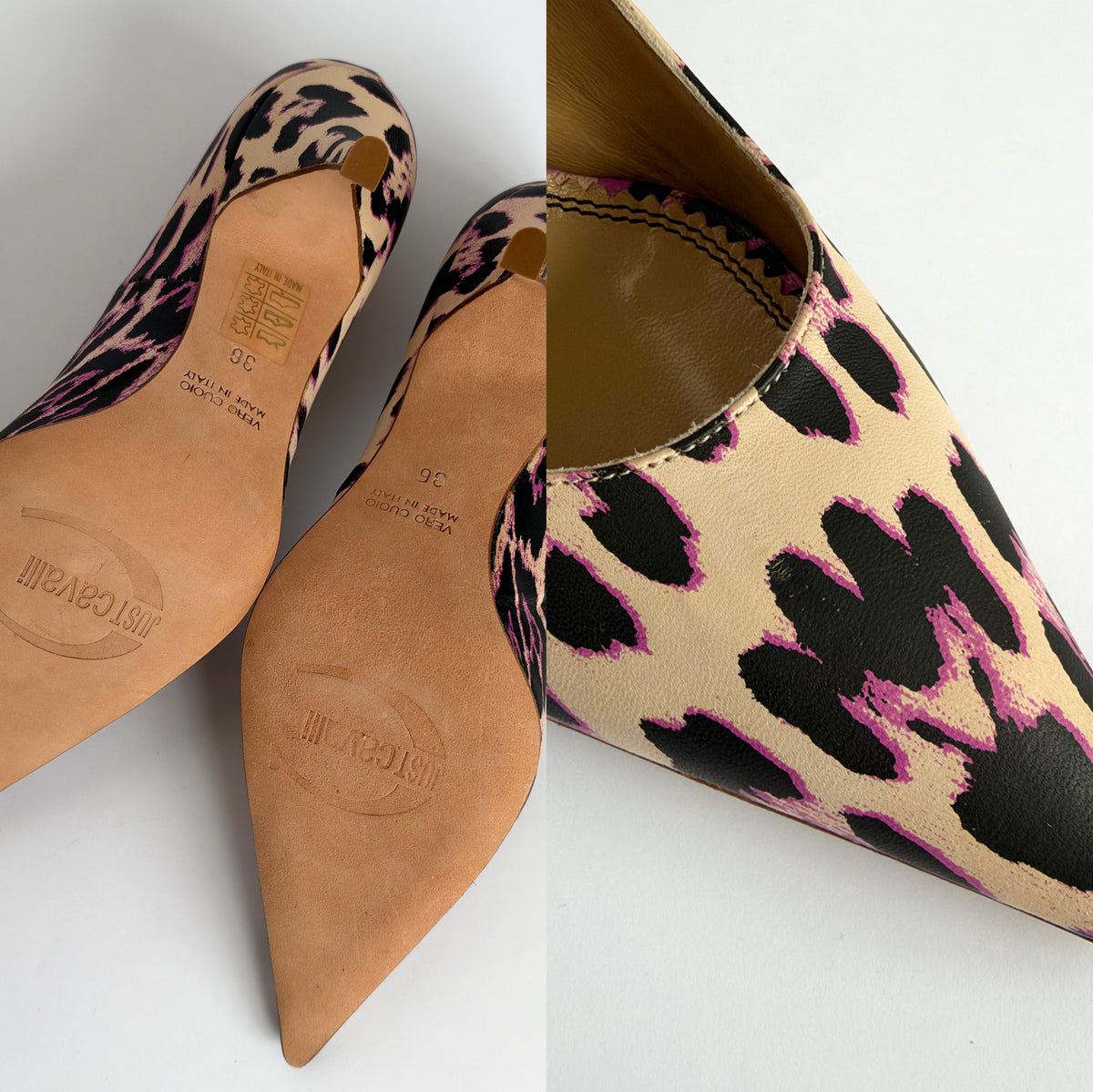 Just Cavalli Leopard Print Heels (36 EU)
