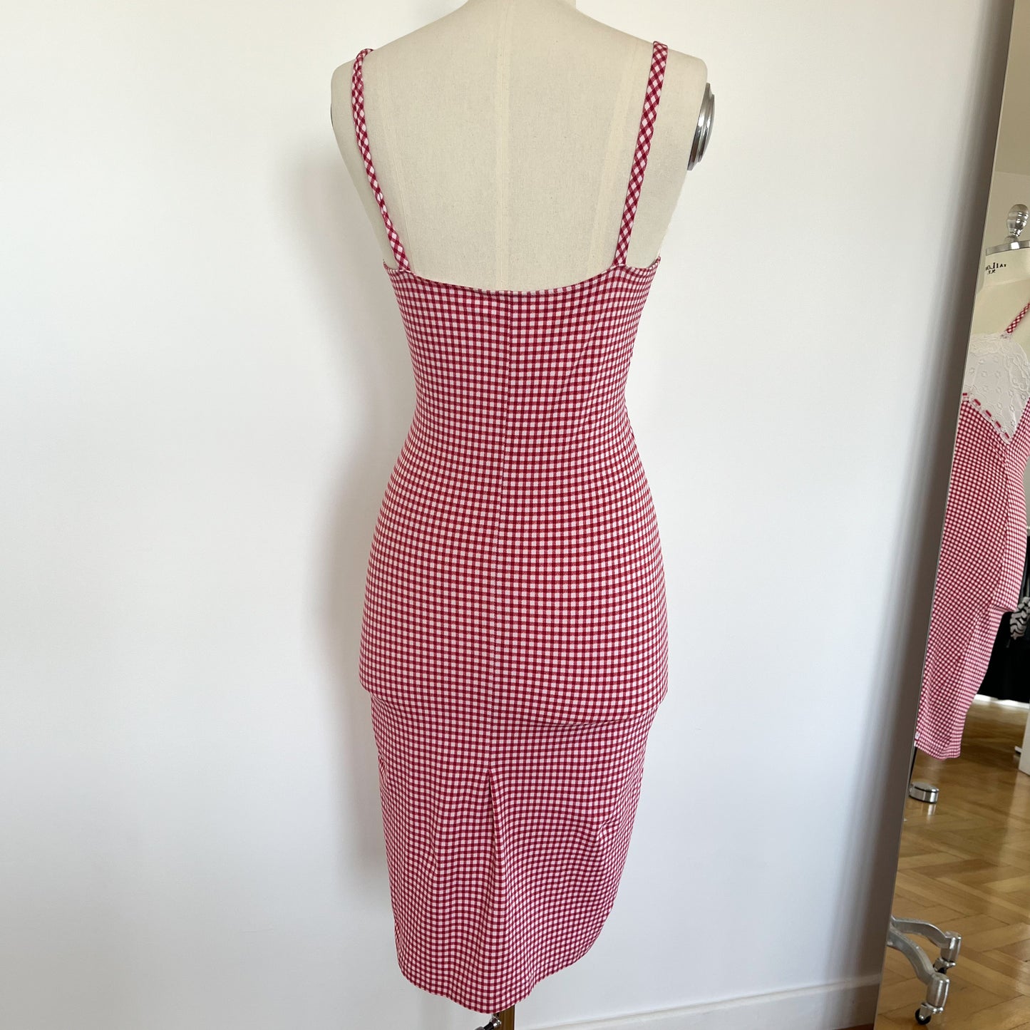 Malizia by La Perla Red & White Checkered Lace Dress (S/M)