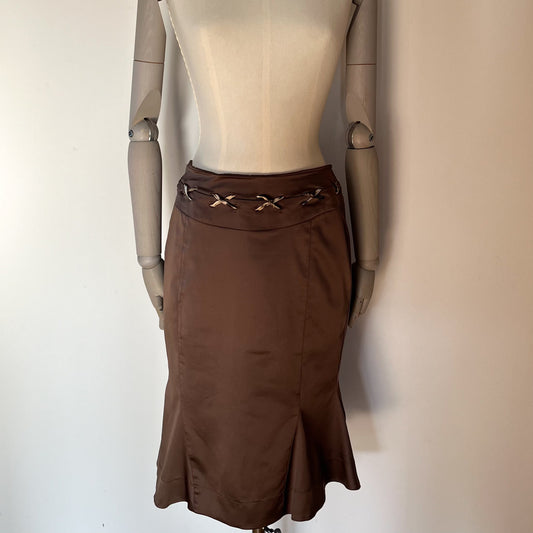 Just Cavalli Satin Mermaid Skirt Brown (DE 38)