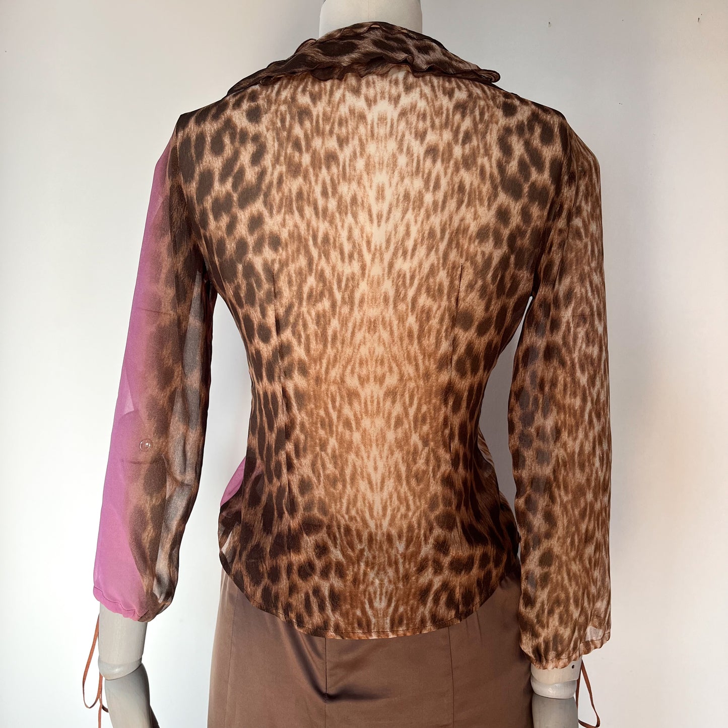 Just Cavalli Leopard Print Shirt Semi Sheer (S)