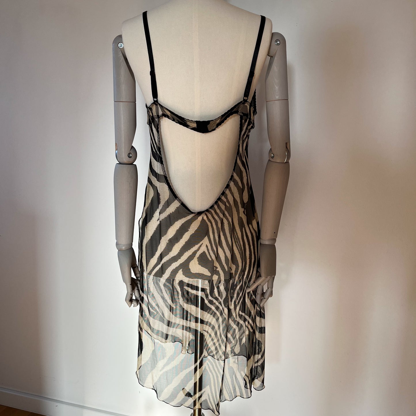 Roberto Cavalli Sheer Dress Zebra Print (M/L)