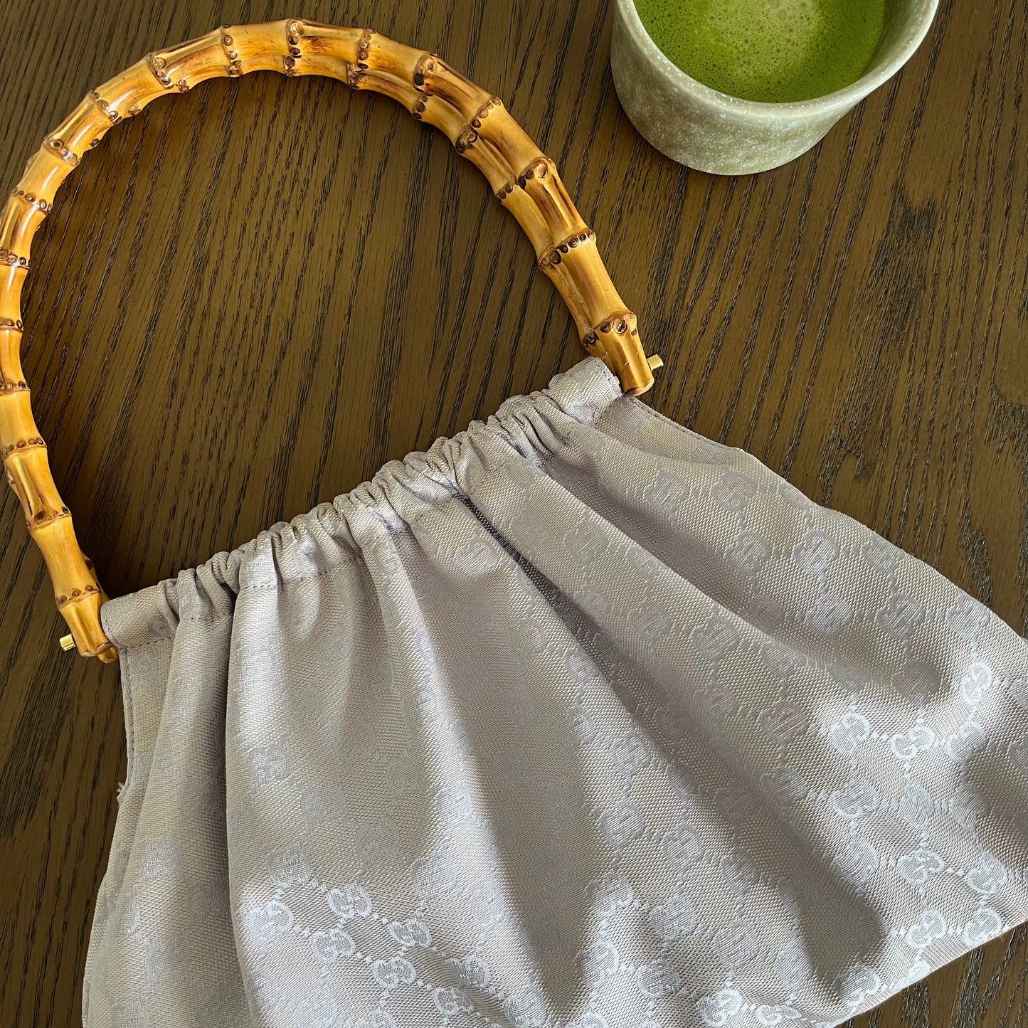 Gucci Monogram GG Bamboo Canvas Bag Lilac