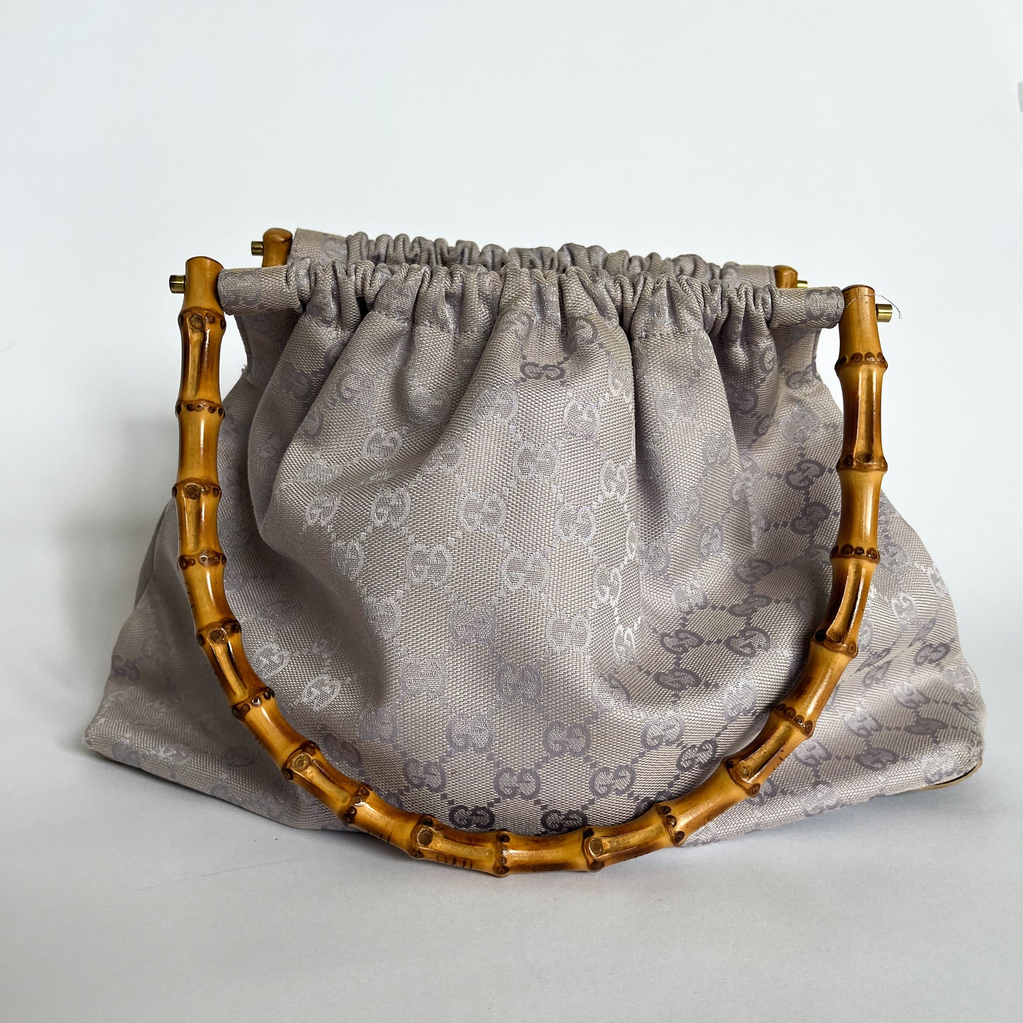 Gucci Monogram GG Bamboo Canvas Bag Lilac