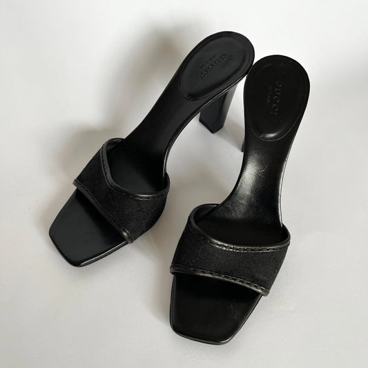Gucci GG Monogram Canvas Heels Black (39 EU)
