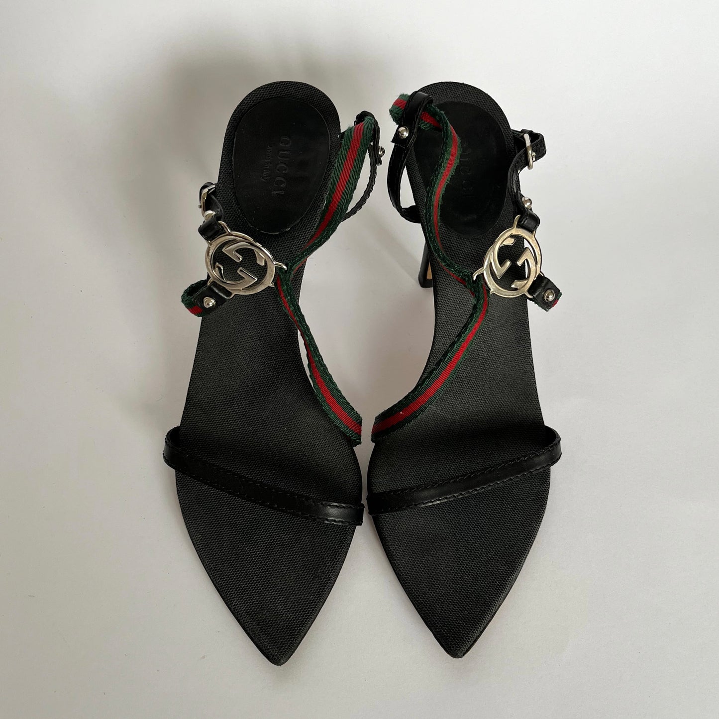 Gucci GG Logo Sandals Black (38 EU)