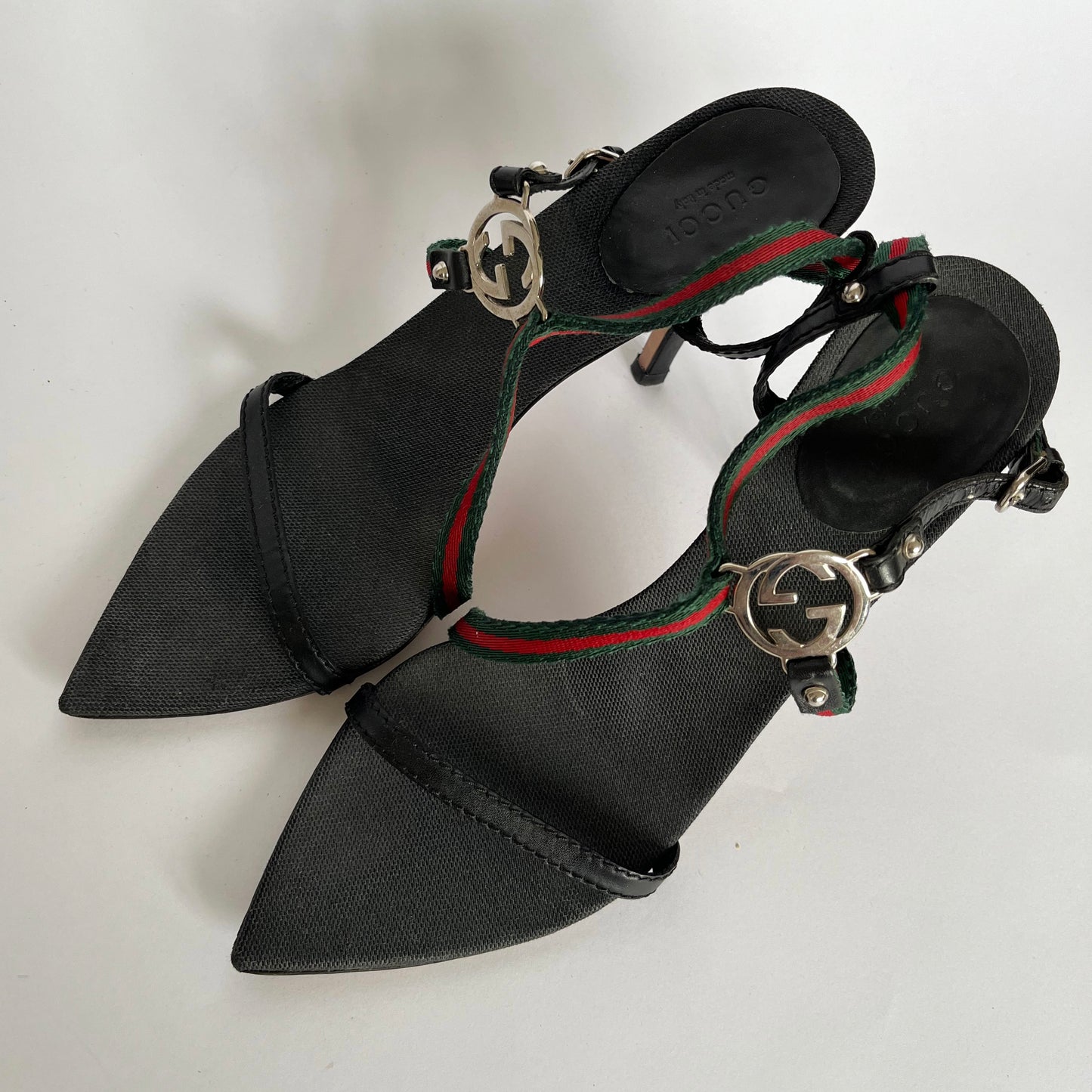 Gucci GG Logo Sandals Black (38 EU)