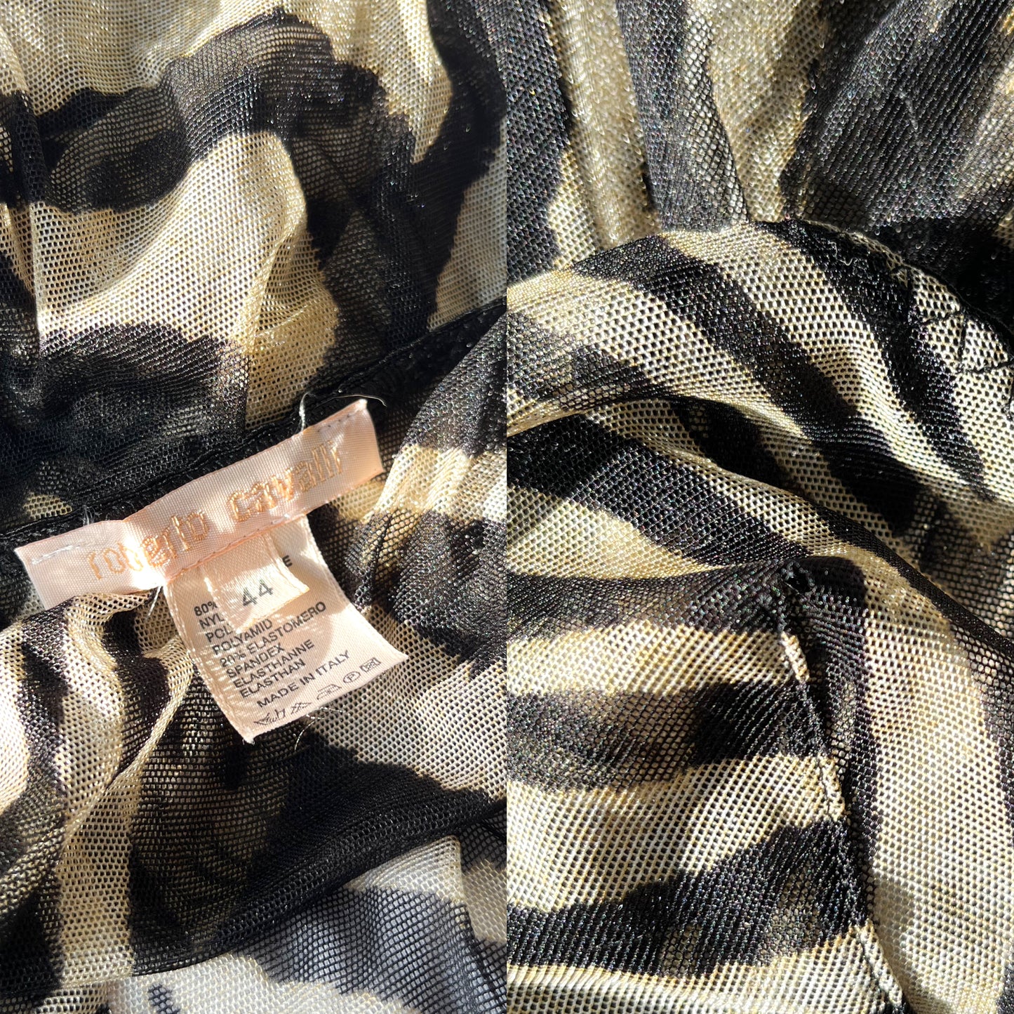 Roberto Cavalli Sheer Dress Zebra Print (M/L)