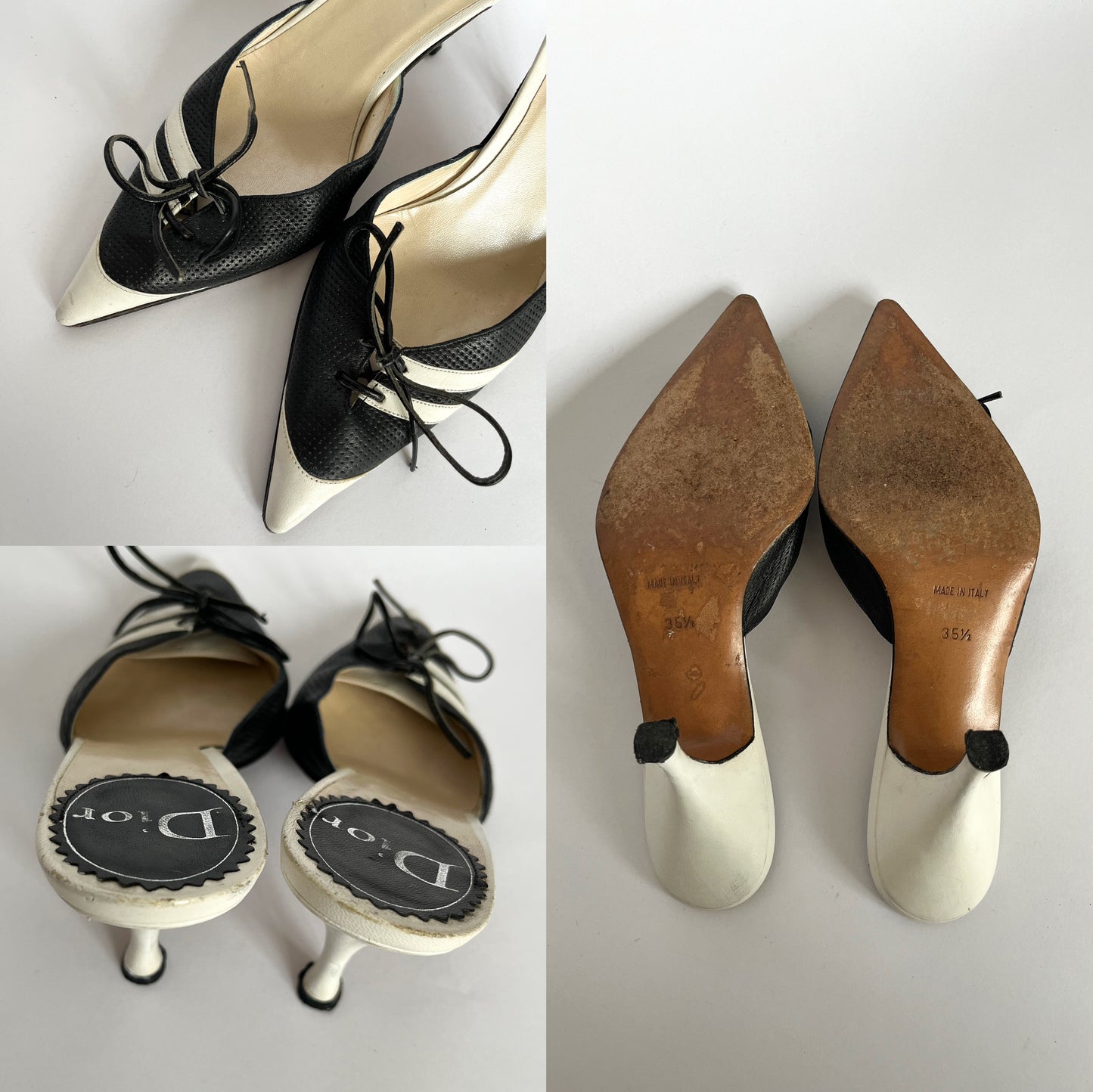 Dior Kitten Heels Black & White (35.5 EU)
