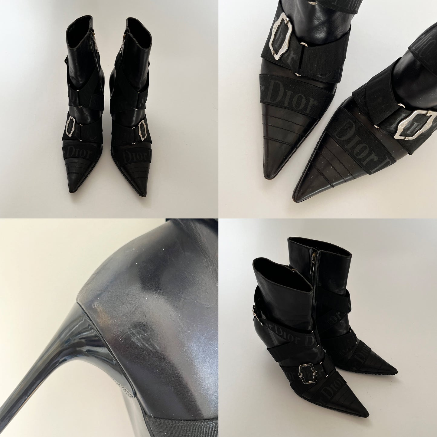 Dior by John Galliano Buckle Boots Black (38.5 EU)
