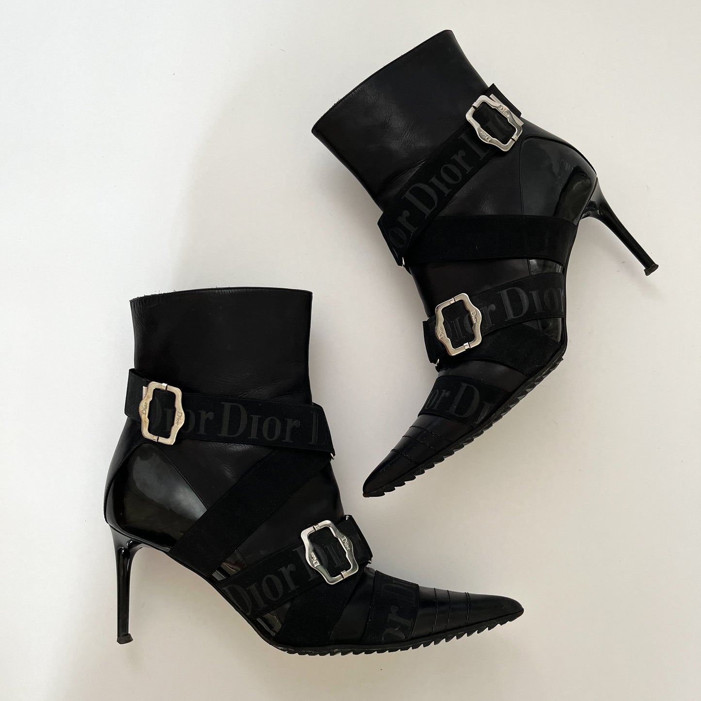 Dior by John Galliano Buckle Boots Black (38.5 EU)