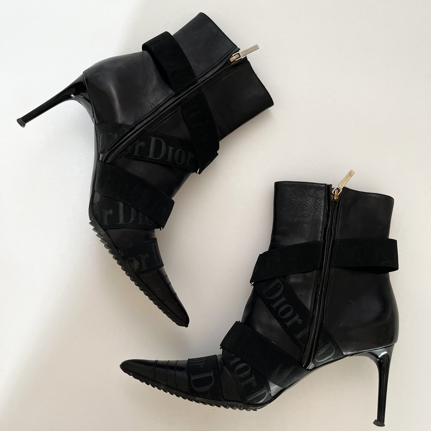 Dior by John Galliano Buckle Boots Black (38.5 EU)