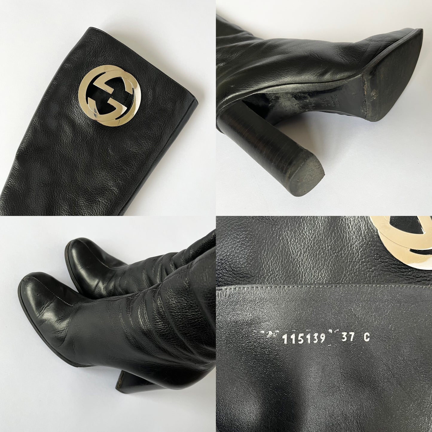 Gucci by Tom Ford GG Metal Cut-Out Boots Black (37 EU)