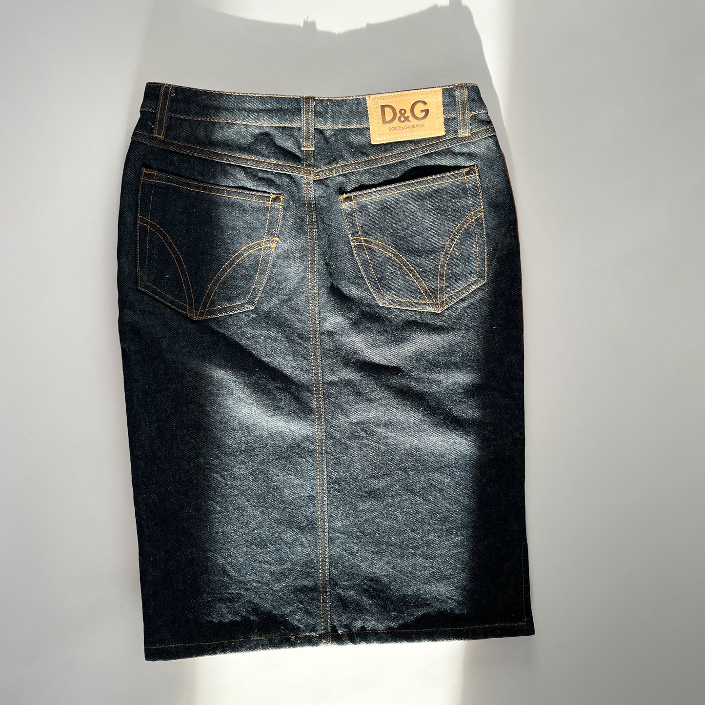 Dolce & Gabbana Suede Denim Skirt (DE 36)