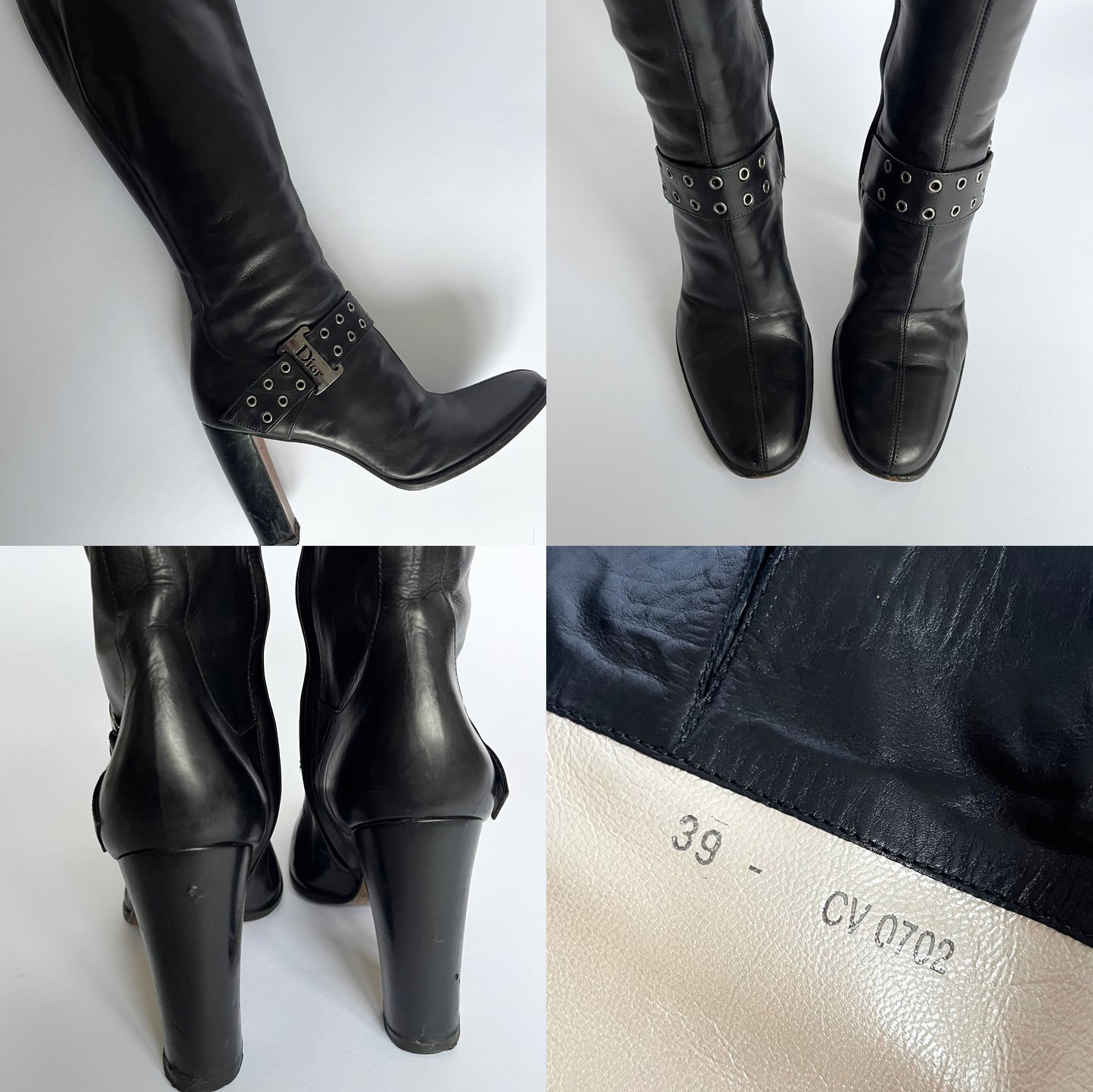 Dior by Galliano Street Chic Buckle Boots Black (39 EU)