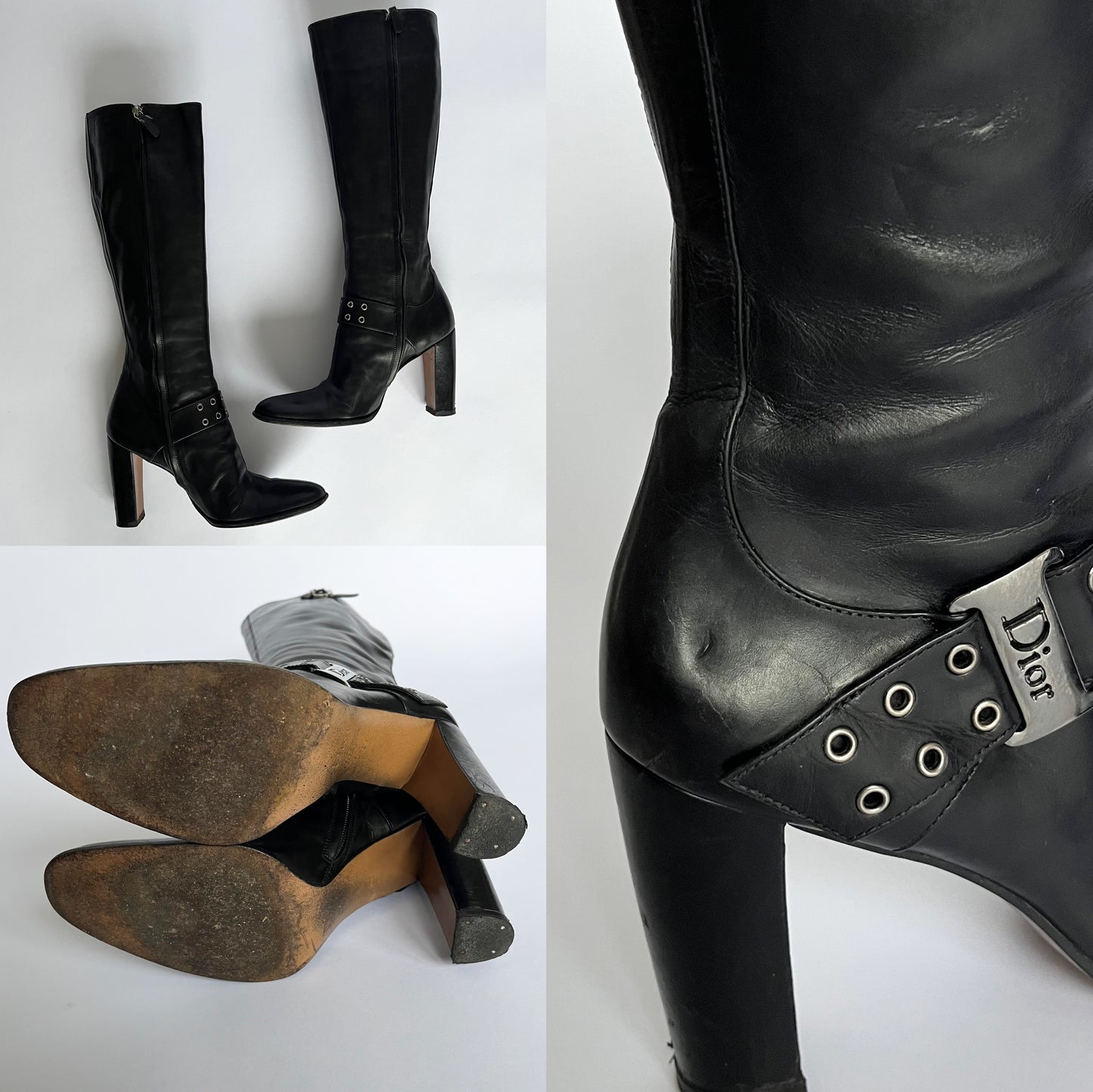 Dior by Galliano Street Chic Buckle Boots Black (39 EU)