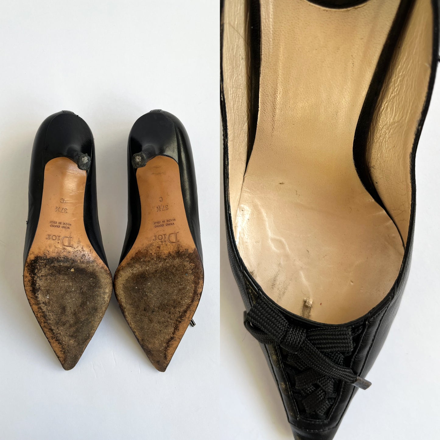 Dior by Galliano 'Admit it' Heels With Lacing Detail Black (37.5 EU)