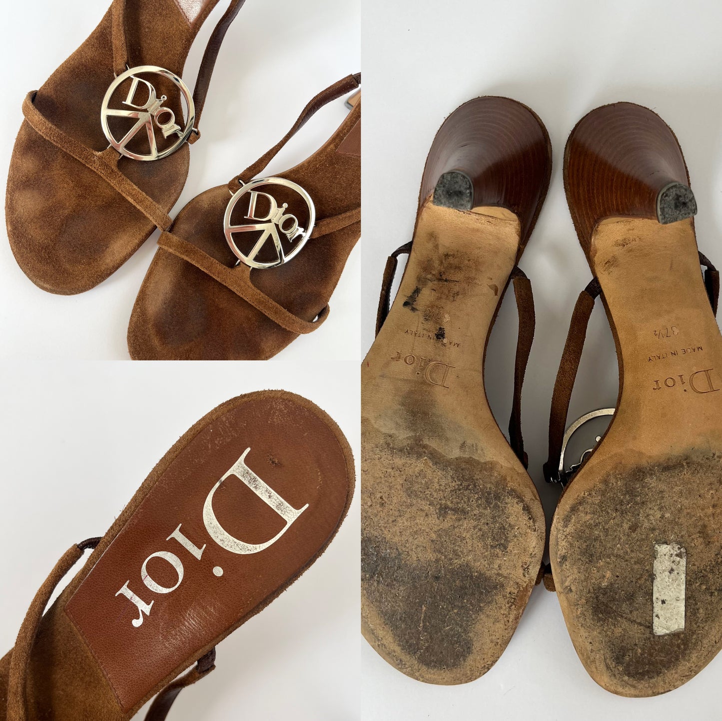 Dior by Galliano Peace & Love Velours Mules (37.5 EU)