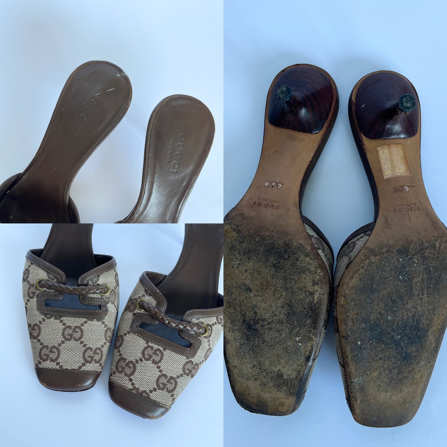 Gucci Monogram Mules (36 EU)