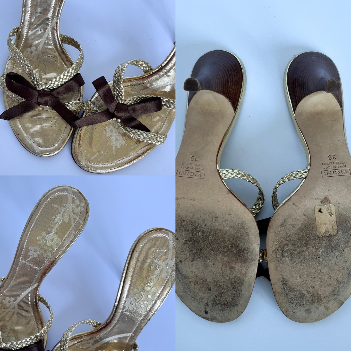 Vicini Sandals Gold (38 EU)