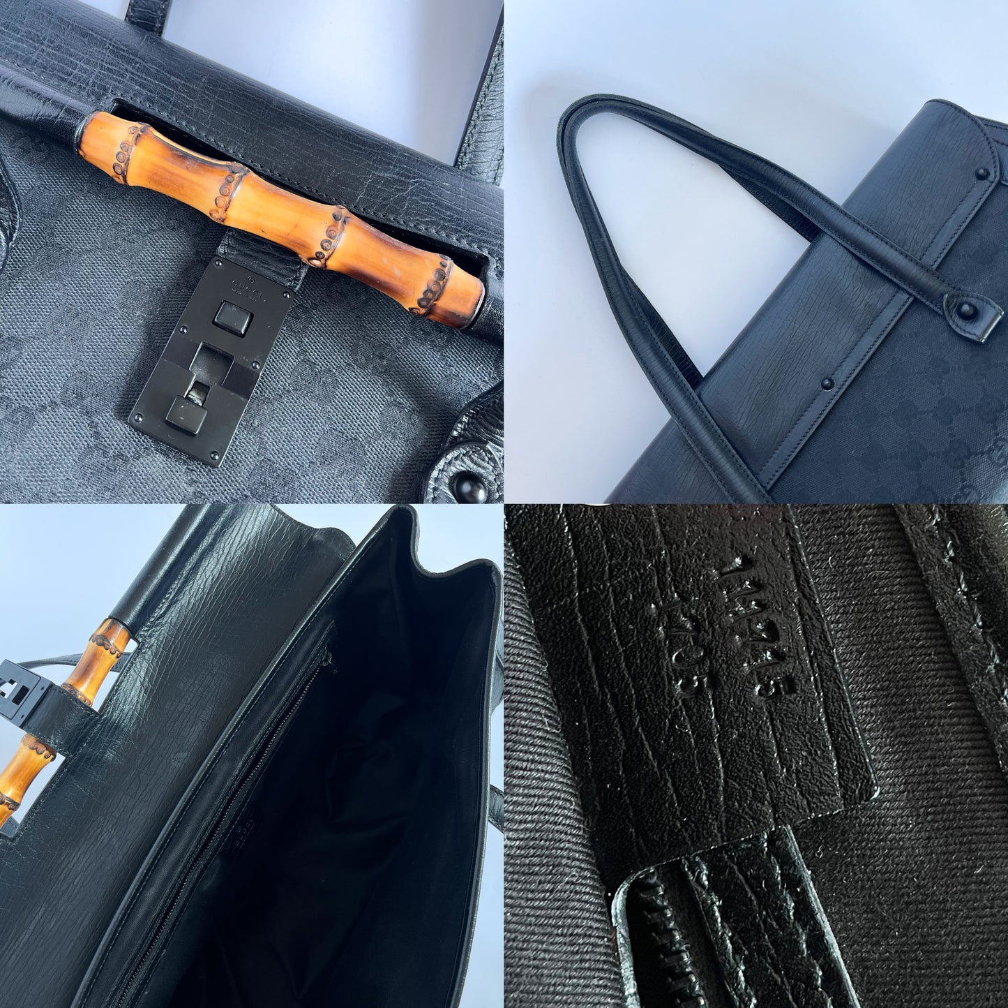 Gucci Bamboo Bullet Monogram Bag Black