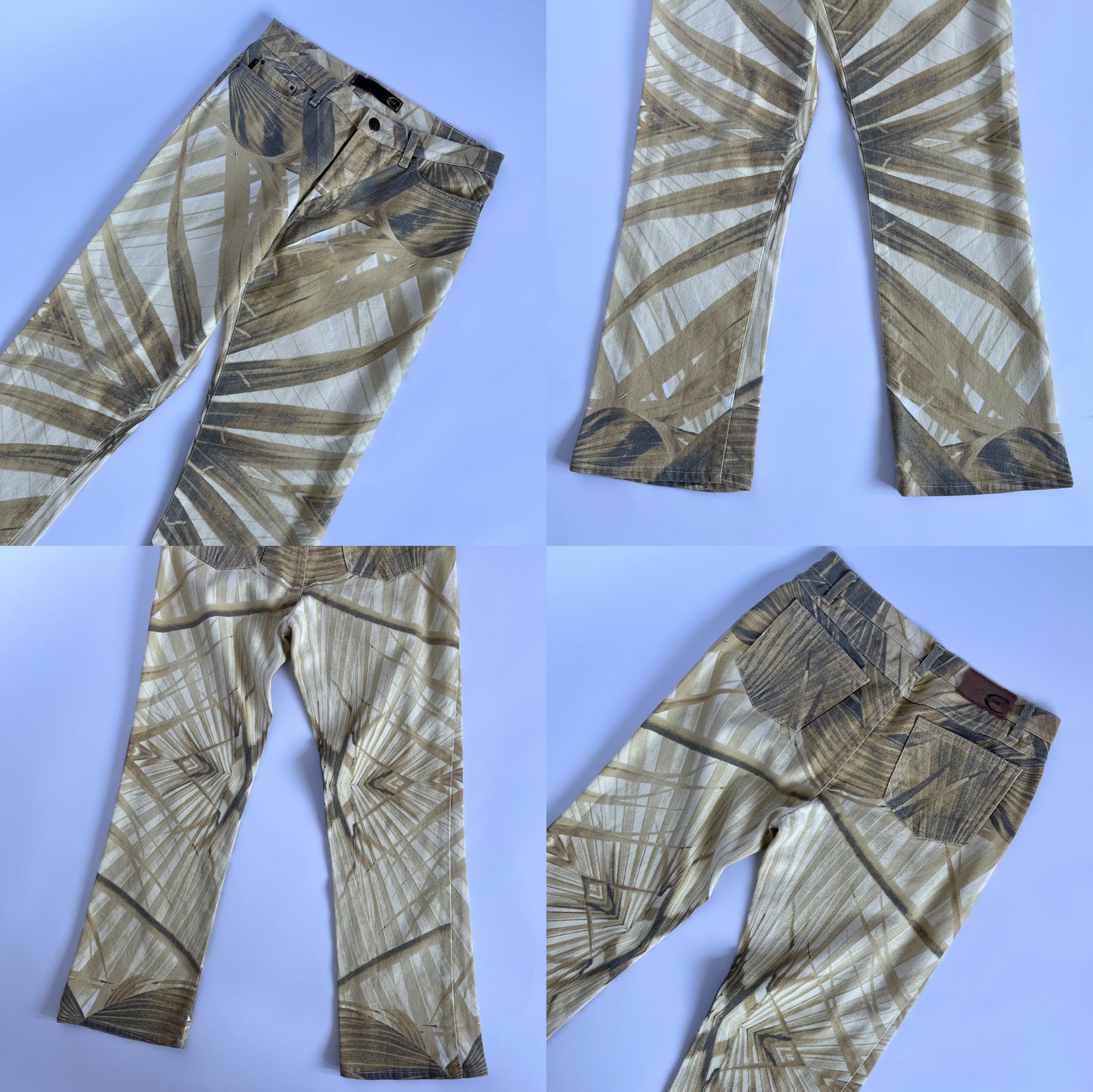 Just Cavalli Palm Print Denim Pants (S)