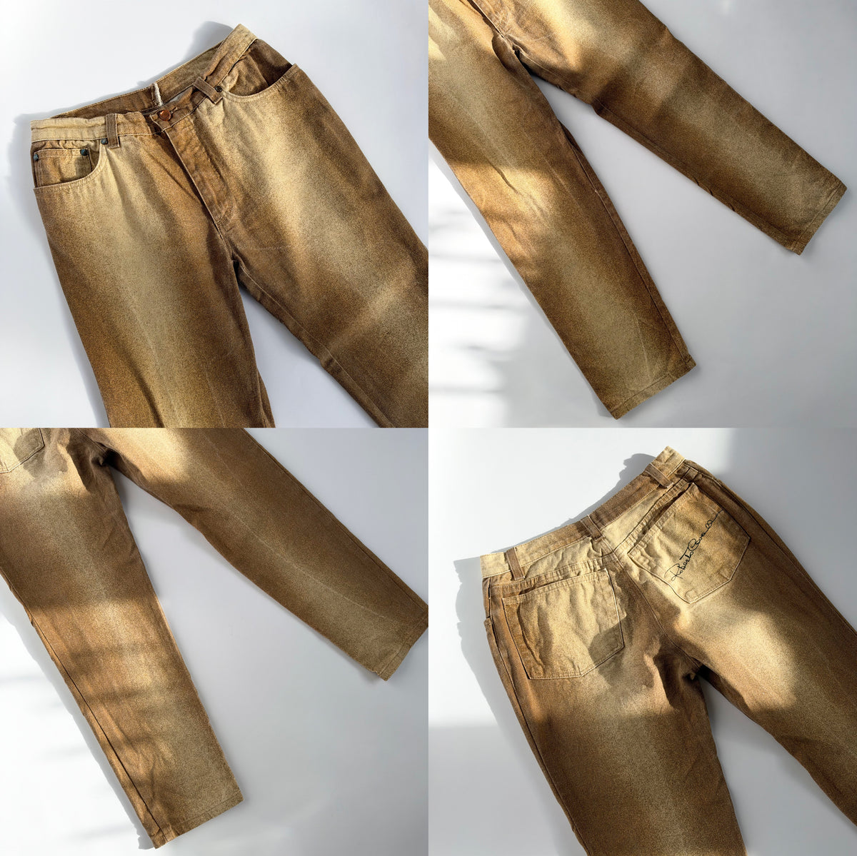 Roberto Cavalli Brown Ombré Glitter Pants (XS)