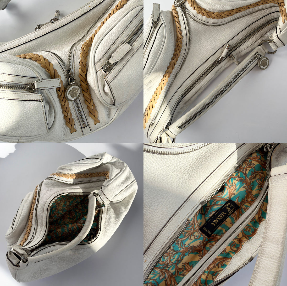 Versace Medusa Hobo Bag White