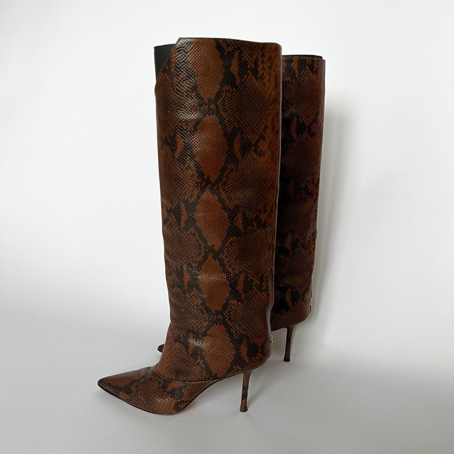 Jimmy Choo Snake Print Boots Brown (38 EU)