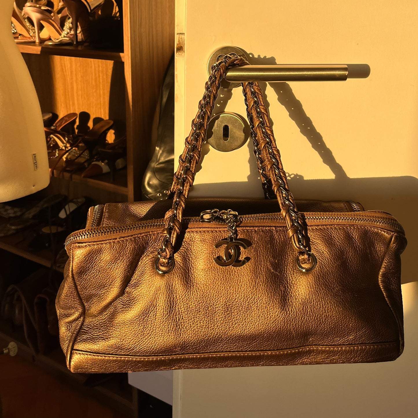 Chanel by Karl Lagerfeld 2005/2006 Luxe Ligne Zip Around Bag Bronze