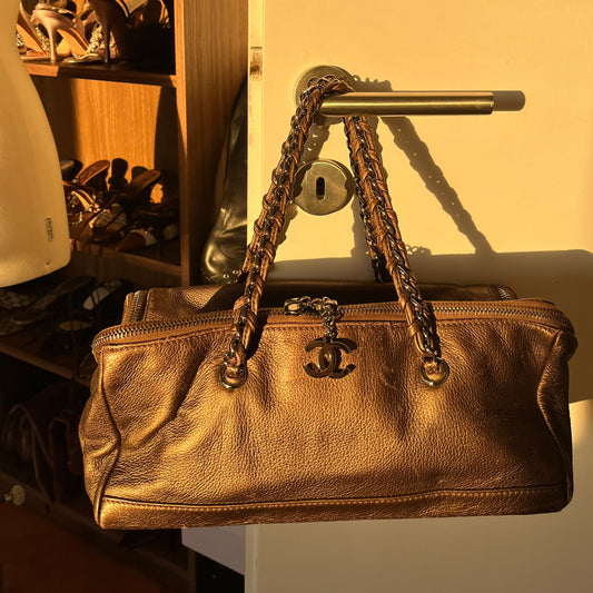 Chanel by Karl Lagerfeld 2005/2006 Luxe Ligne Zip Around Bag Bronze