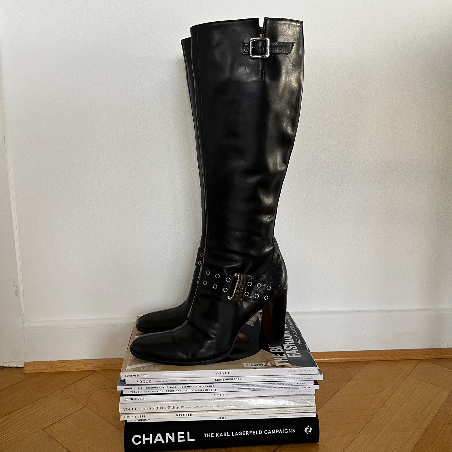 Dior by Galliano Street Chic Buckle Boots Black (39 EU)