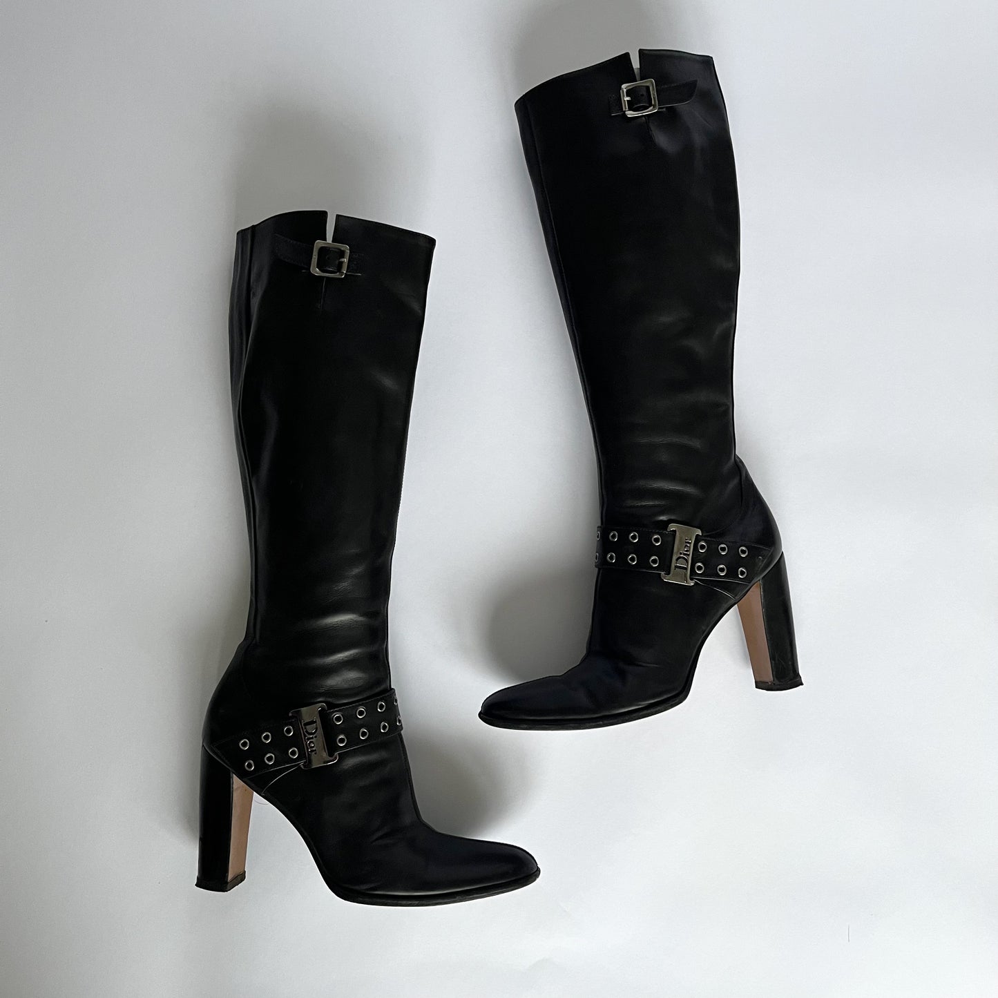Dior by Galliano Street Chic Buckle Boots Black (39 EU)