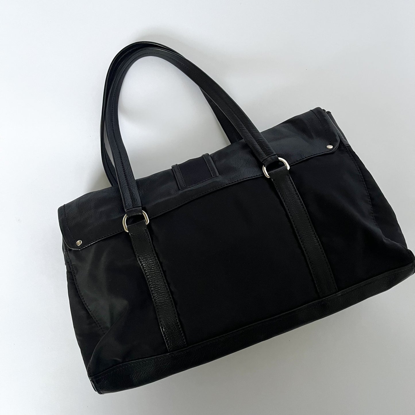 Prada BR2436 Nylon & Leather Shoulder Bag Black