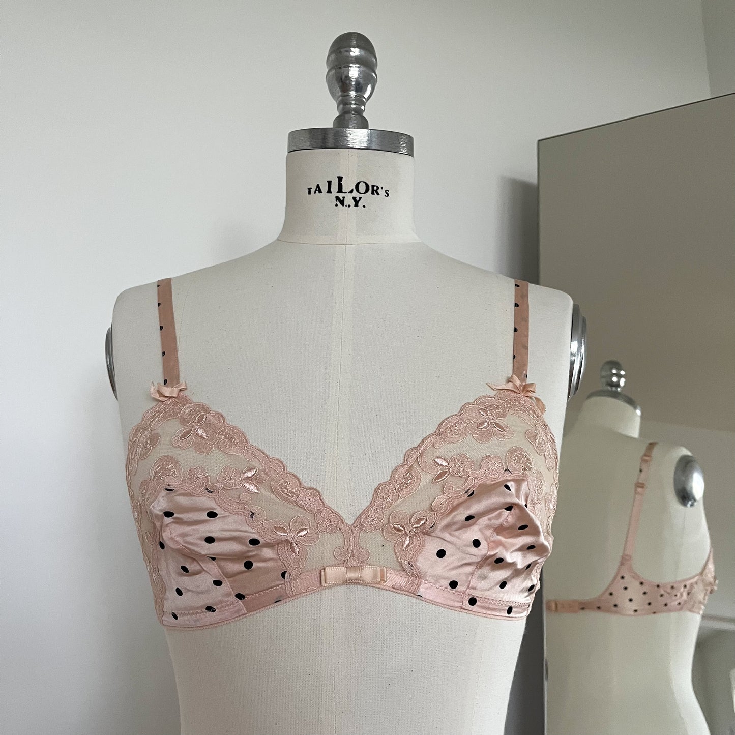 La Perla Polka Dot Silk Bra Rose (XS)