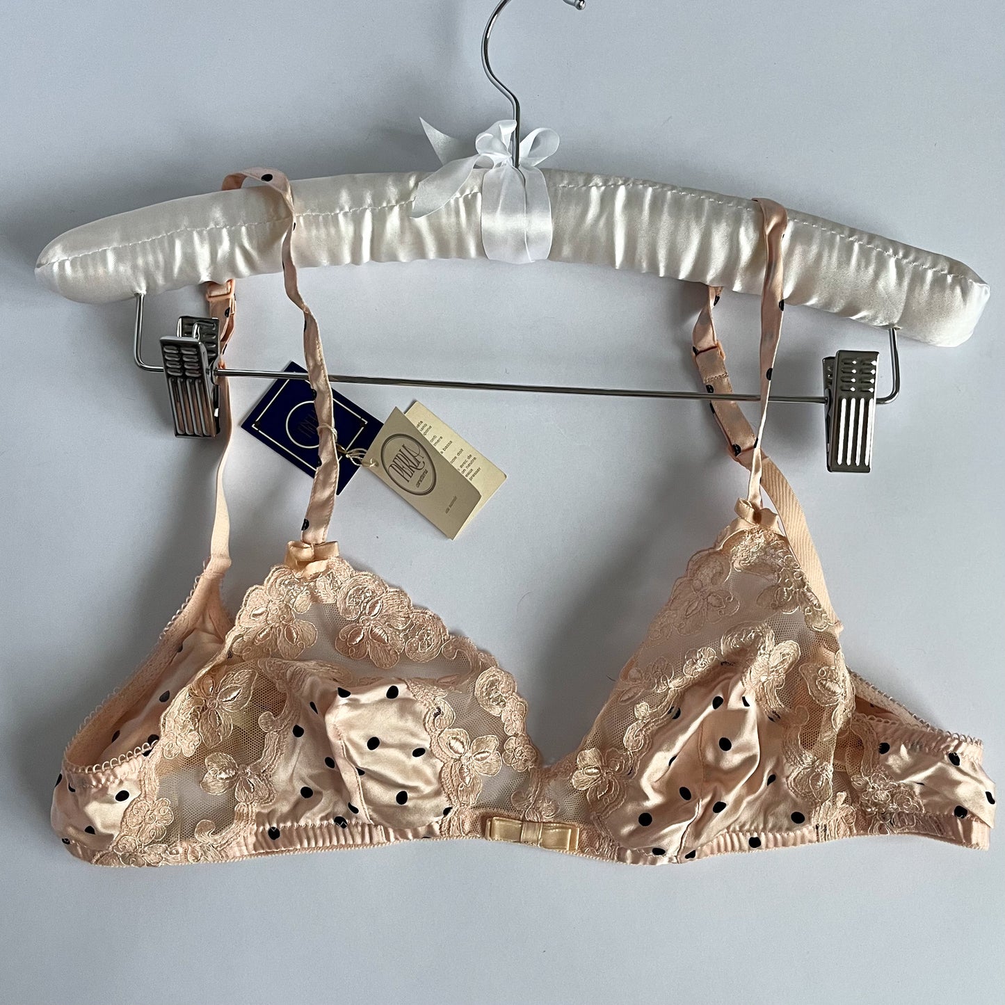 La Perla Polka Dot Silk Bra Rose (XS)