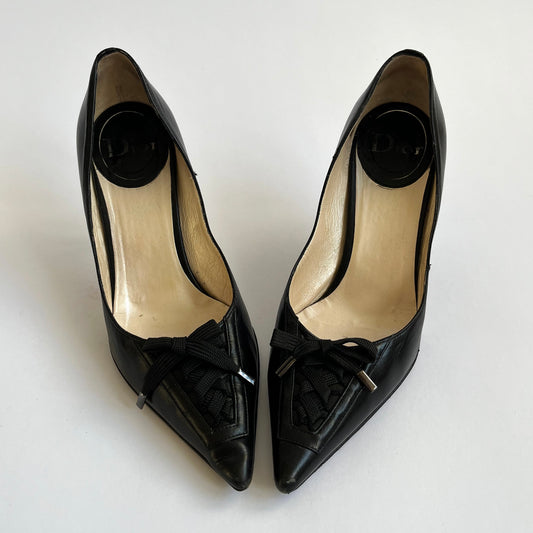 Dior by Galliano 'Admit it' Heels With Lacing Detail Black (37.5 EU)