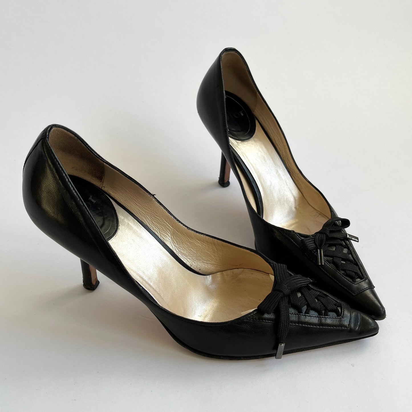 Dior by Galliano 'Admit it' Heels With Lacing Detail Black (37.5 EU)