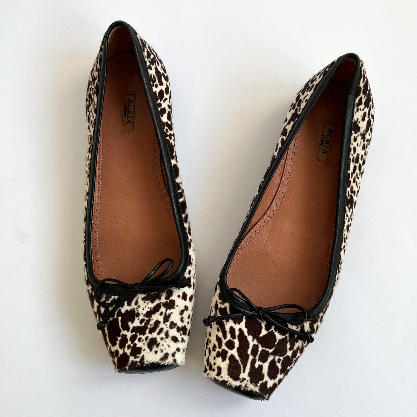 Alaïa Animal Print Pony Cowhide Ballet Flats (40 EU)