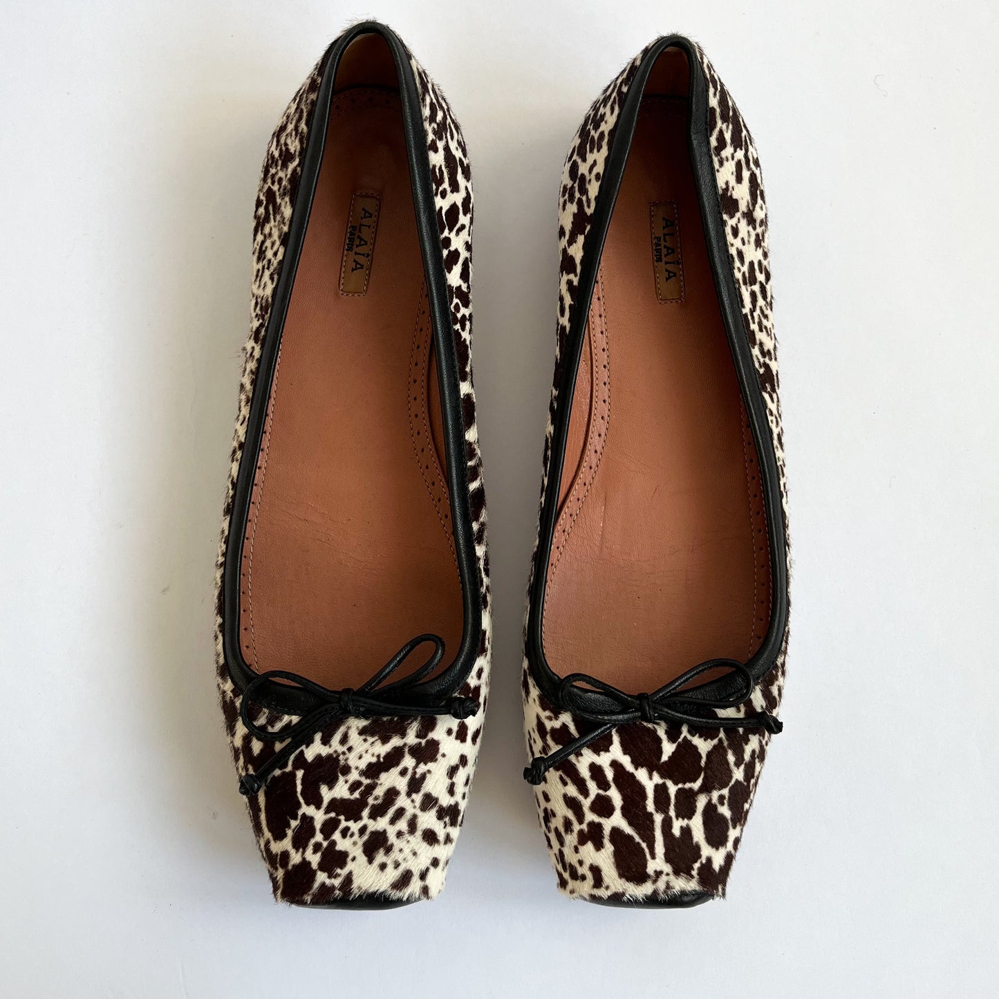 Alaïa Animal Print Pony Cowhide Ballet Flats (40 EU)